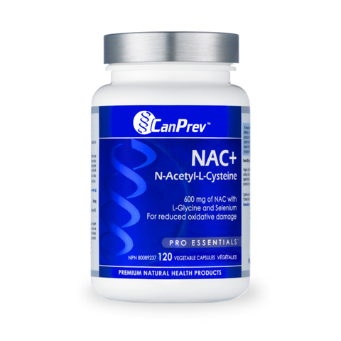 CanPrev NAC+ N-Acetyl-L-Cysteine, 600mg of NAC with L-Glycine & Selenium for reduced oxidative damage, 120 v-caps Caps