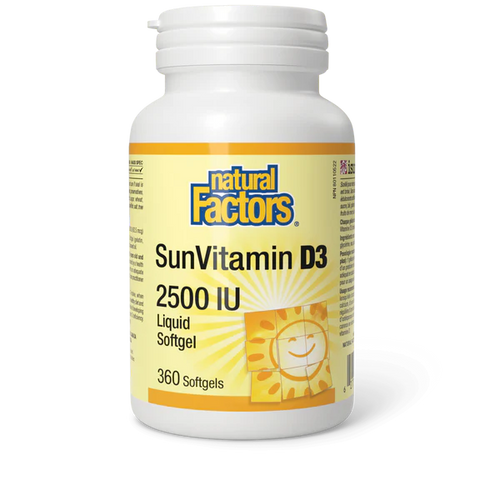 Natural Factors SunVitamin D3, 360 Softgels, 2500IU