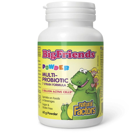Natural Factors Big Friends Powder Multiprobiotic 7 Strain Formula 3 Billion Active Cells, 60g