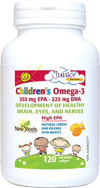 New Roots Herbal Children’s Omega-3, 120 Chewable Softgel