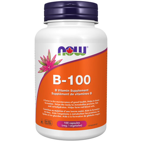 NOW B-100, B Vitamin Supplement, 100 Caps