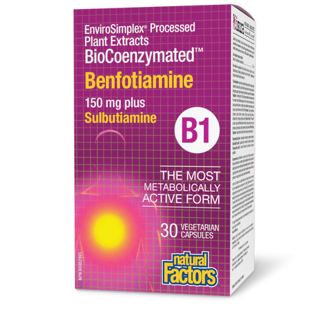 Natural Factors BioCoenzymated Benfotiamine • B1 150 mg, 30 Caps